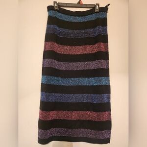 Gladys Bagley Striped Glitter Knit Skirt